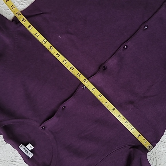 Craft & Barrow Plum Pima Cotton Cardigan, Size L - Picture 9 of 10